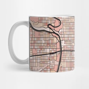 Wichita Map Pattern in Soft Pink Pastels Mug